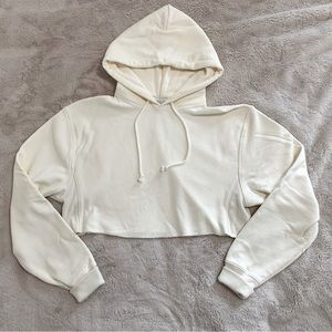 Champion Hoodie Cropped Cream Size XS